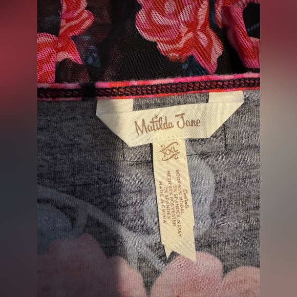 Matilda Jane Black Floral Rose Print Long Sleeve Tunic Top Women's XXL - Picture 10 of 16